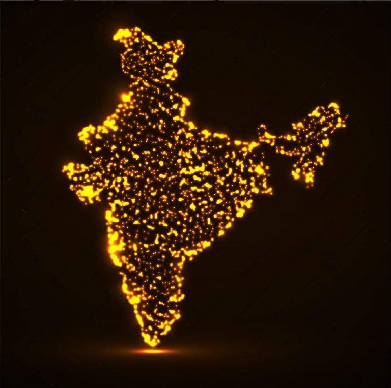 India map with coverage locations